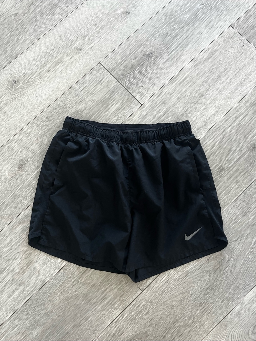 Nike Men’s Black Running Athletic Shorts with Reflective Swoosh